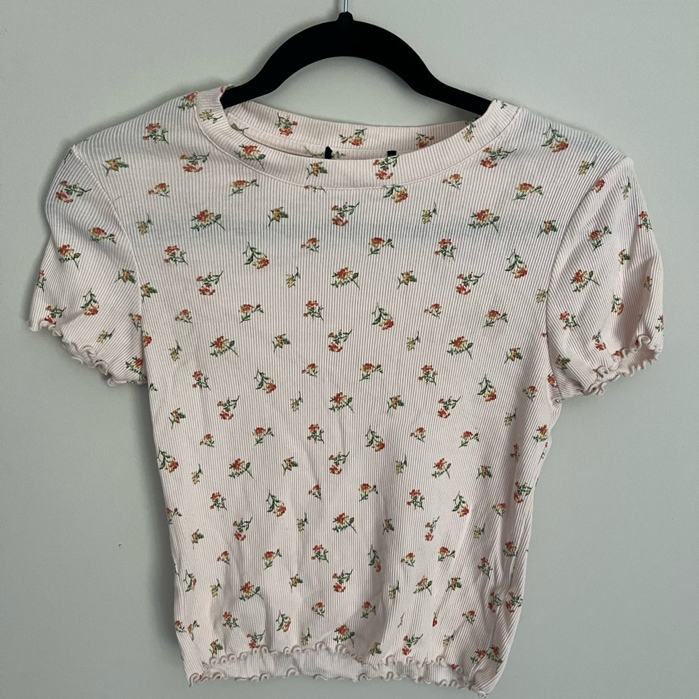 Floral Short Sleeve Women's Top